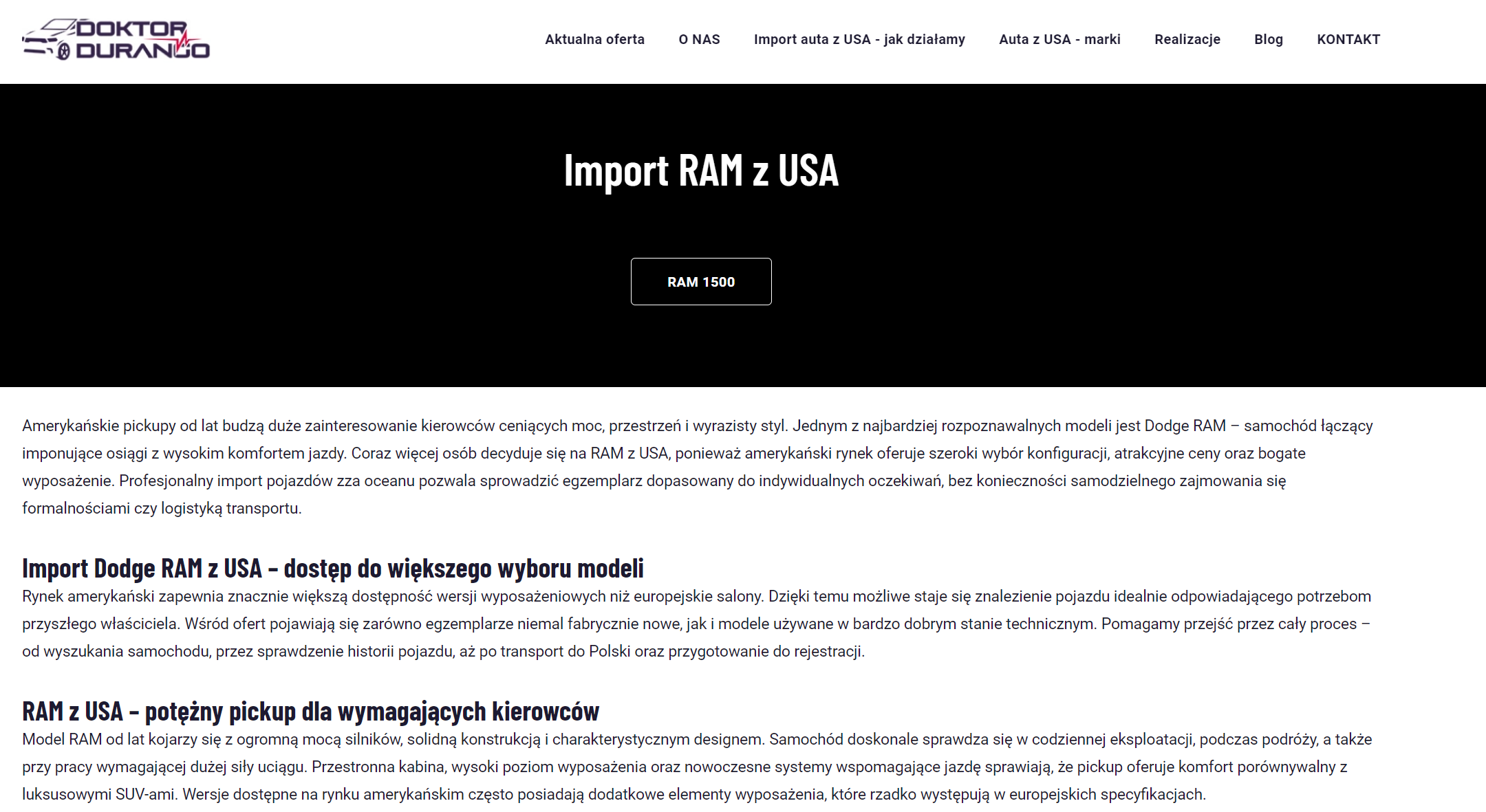 Czym różni się RAM z USA od europejskich pickupów pod względem wyposażenia, wymiarów i homologacji?