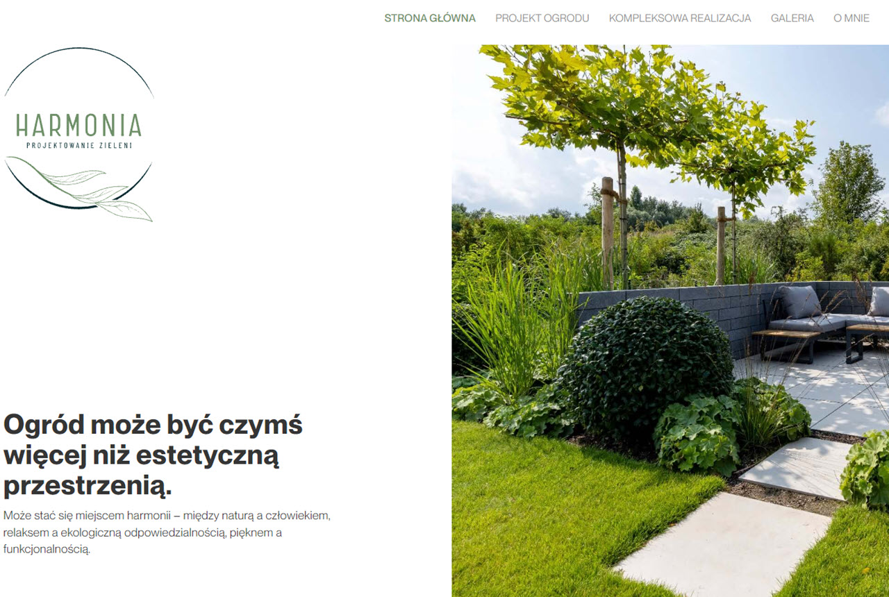 Podgląd strony Harmonia - Projektowanie Zieleni