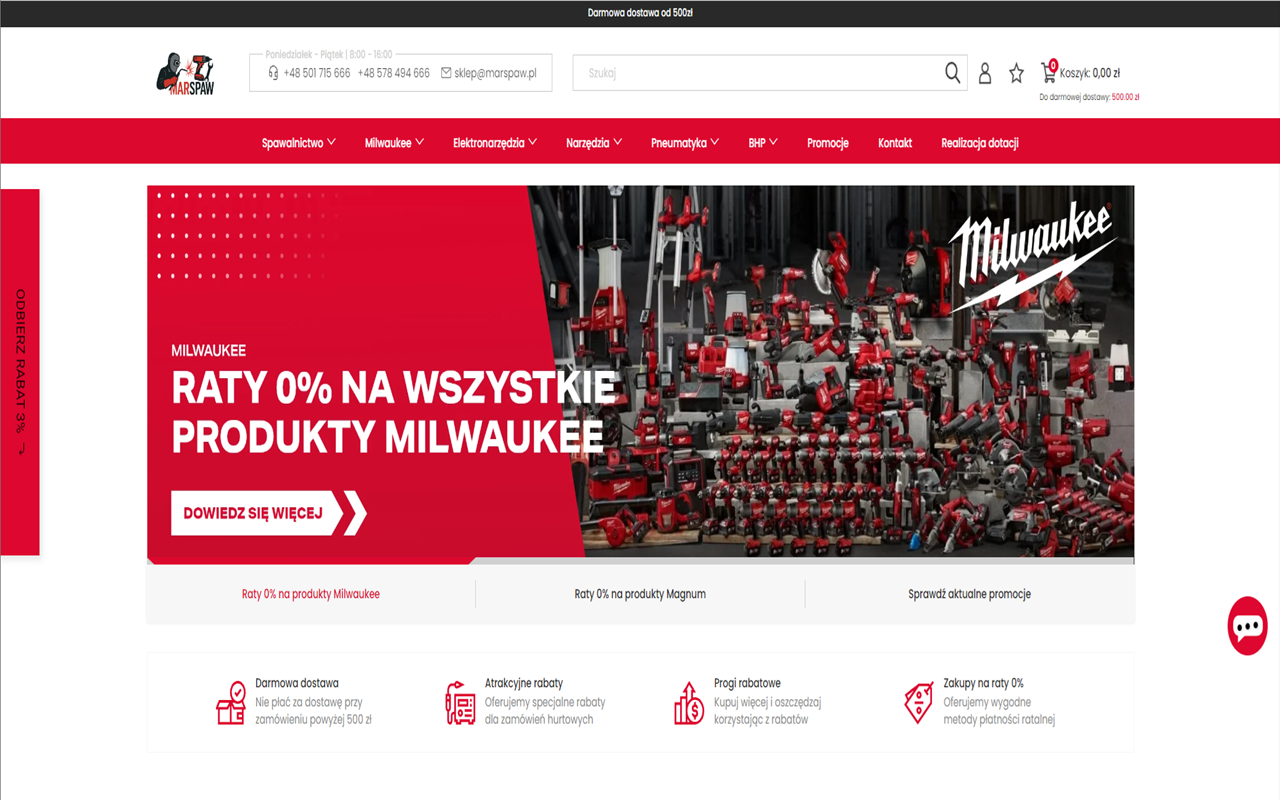 Podgląd strony Sklep spawalniczy MarSpaw