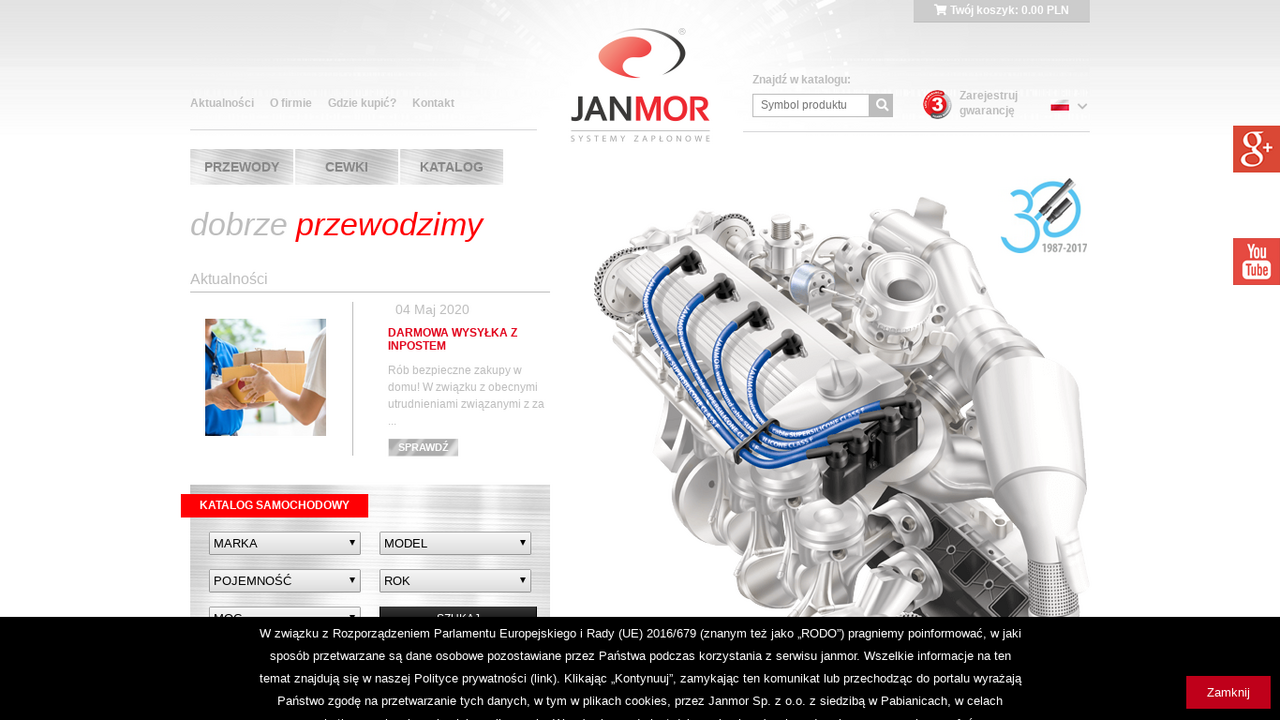 Podgląd strony JANMOR - producent przewodów zapłonowych