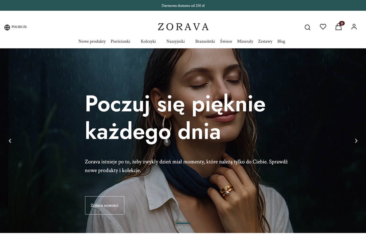 Podgląd strony ZORAVA