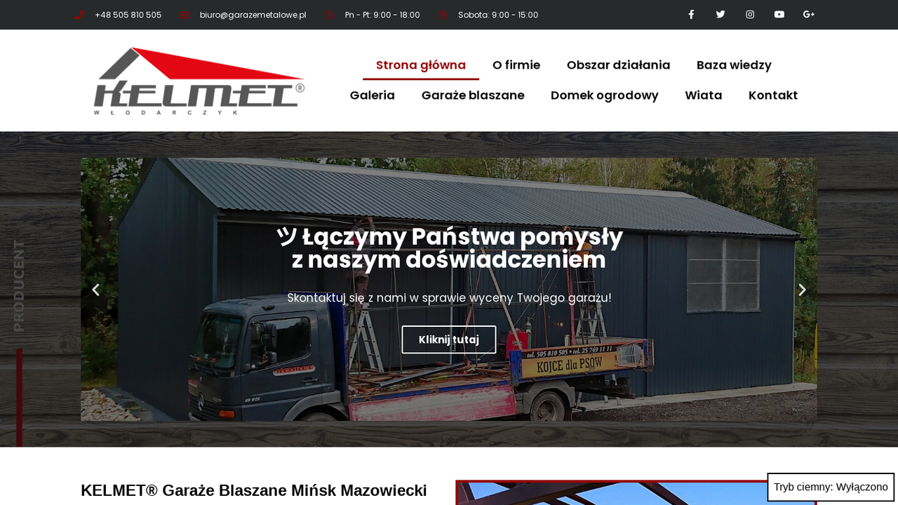 Podgląd strony Kelmet Garaże Blaszane